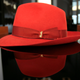 A classic Borsalino Q.S. model in red felt.